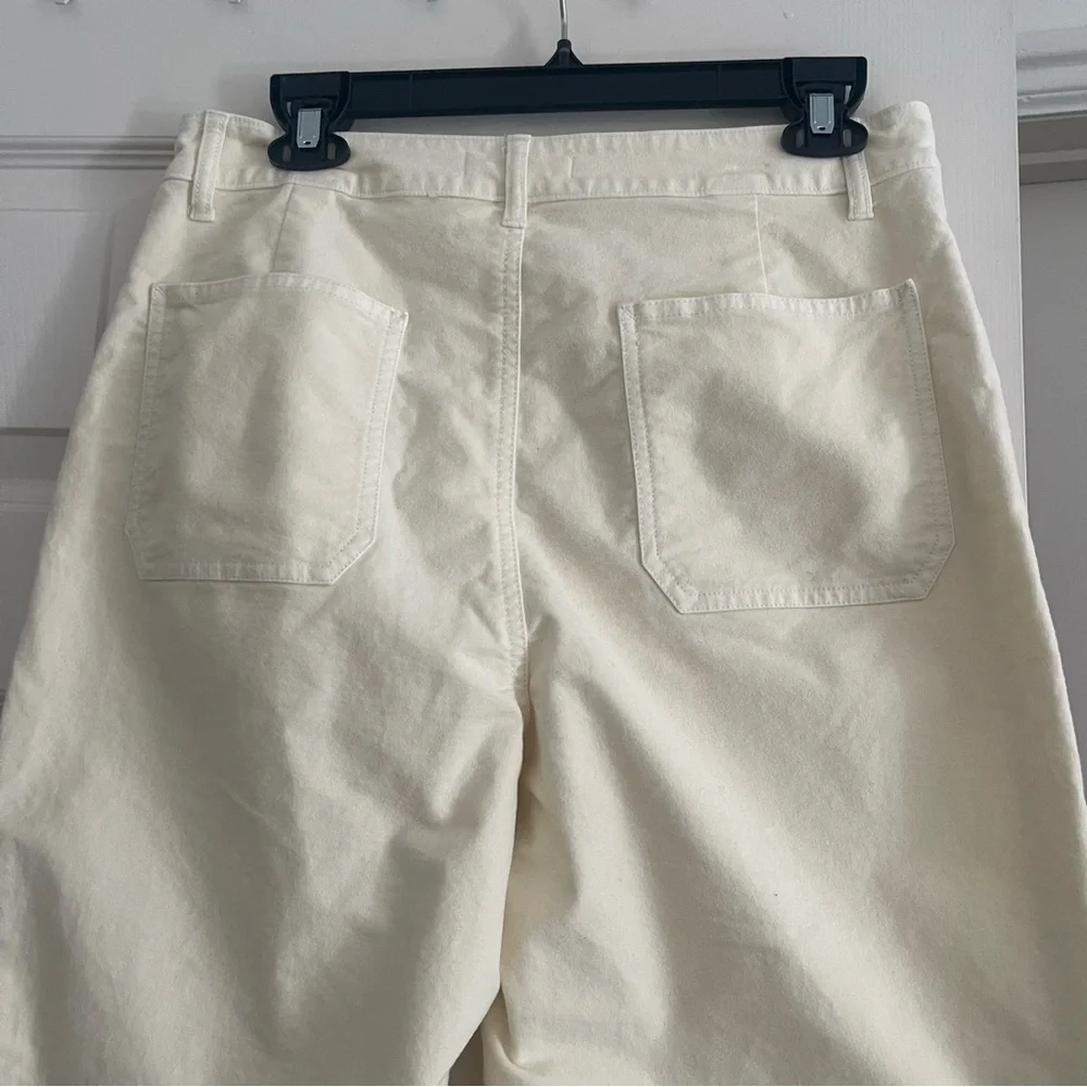 Madewell High Rise Seamed Tapered Pants Straight Leg Comfy  Neutral Cream 10 - Picture 6 of 15